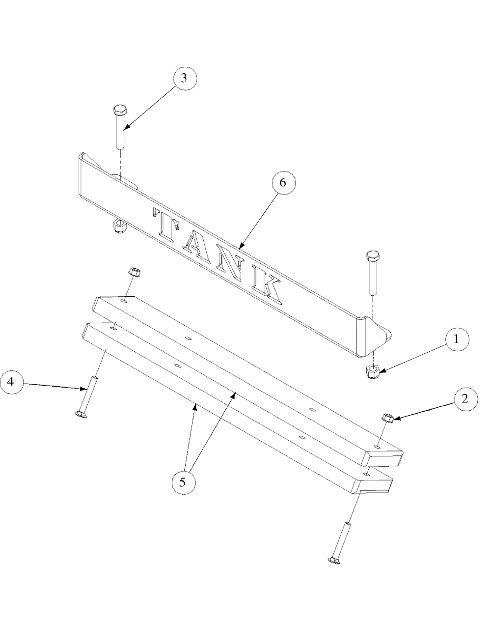 Rear Bumper Diagram and Parts List for M54-KW 53CB5DBW750-23HP-OHV Cub Cadet Lawn Tractor